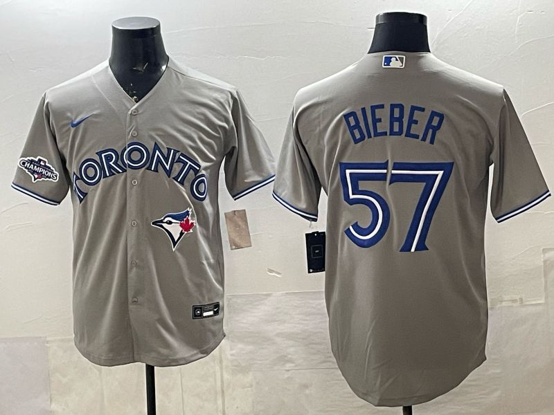 Men Toronto Blue Jays #57 Bieber Grey 2026 Nike Game MLB Jersey 003